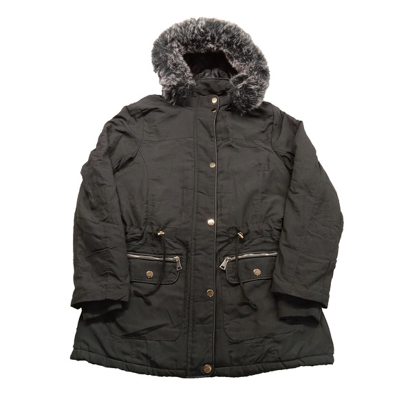 Greenlander Jacket XL Women's Zip Off Hood Quilted Full Zip Snap Up Drawstring - Picture 1 of 9